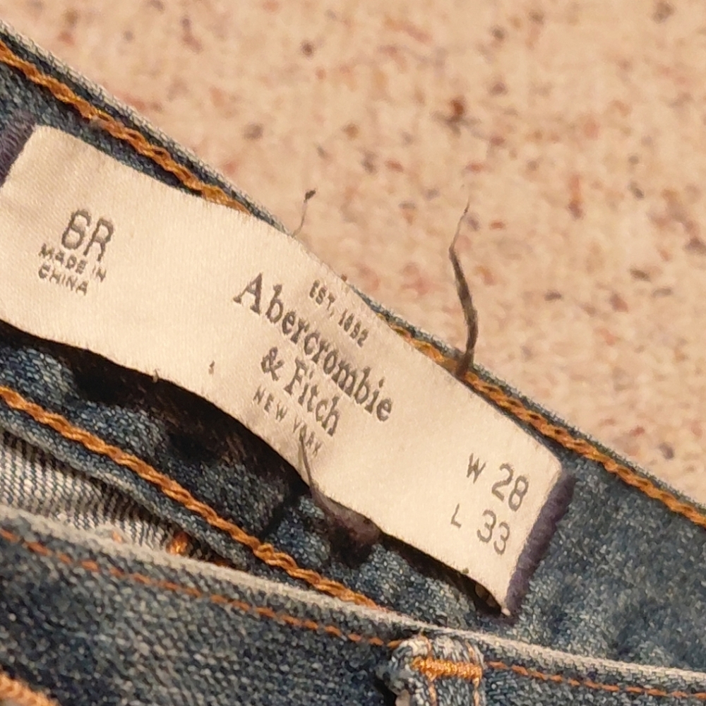 Women's Distressed Blue Jeans Straigth Leg Abercrombie Y2k Vintage Model ERIN - Picture 13 of 13